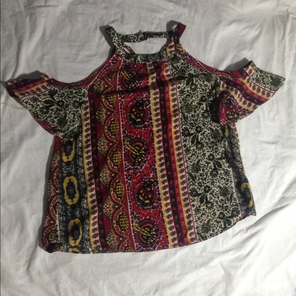 Patterned off the shoulder blouse